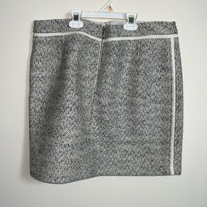 White House Black Market Black White Tweed Skirt